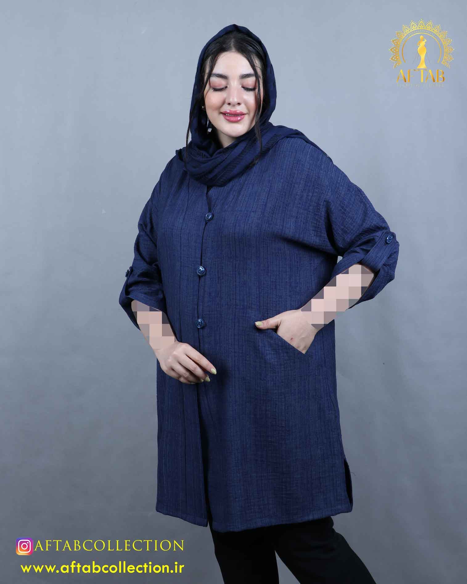 مانتو لوئیس شنل 4 دکمه سایزبزرگ 5901 — تصویر ۸