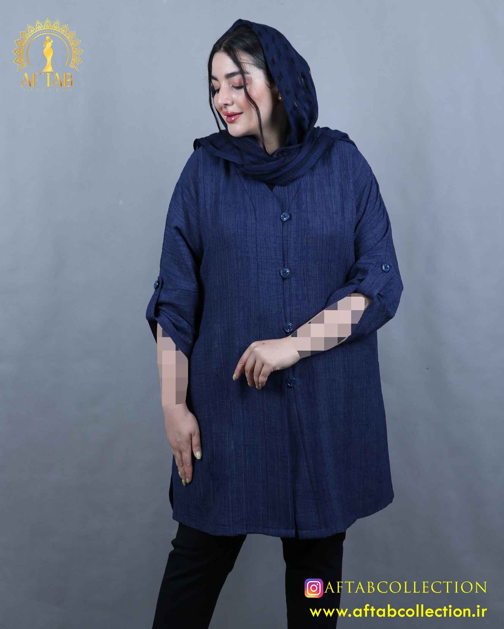 مانتو لوئیس شنل 4 دکمه سایزبزرگ 5901 — تصویر ۷