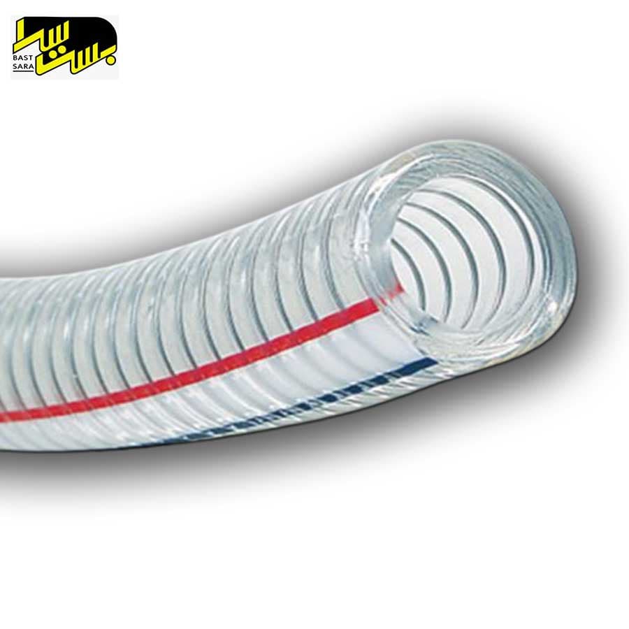 شیلنگ آبنما فنردار شفاف غذایی سه خط سایز 1/2 اینچ