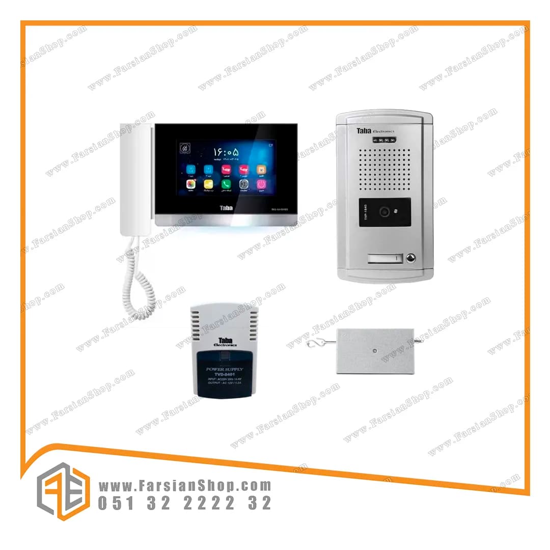 پکیج کامل آیفون تصویری تابا مدل 1070 با پنل 1840 سپهر — تصویر ۲