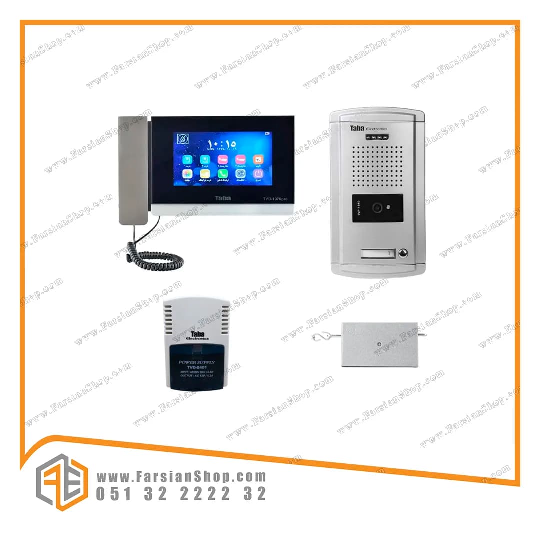 پکیج کامل آیفون تصویری تابا مدل 1070 با پنل 1840 سپهر