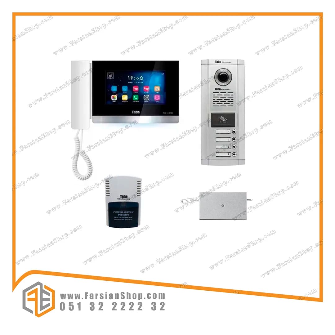 پکیج کامل آیفون تصویری تابا مدل 1070 با پنل 1860 کارتی