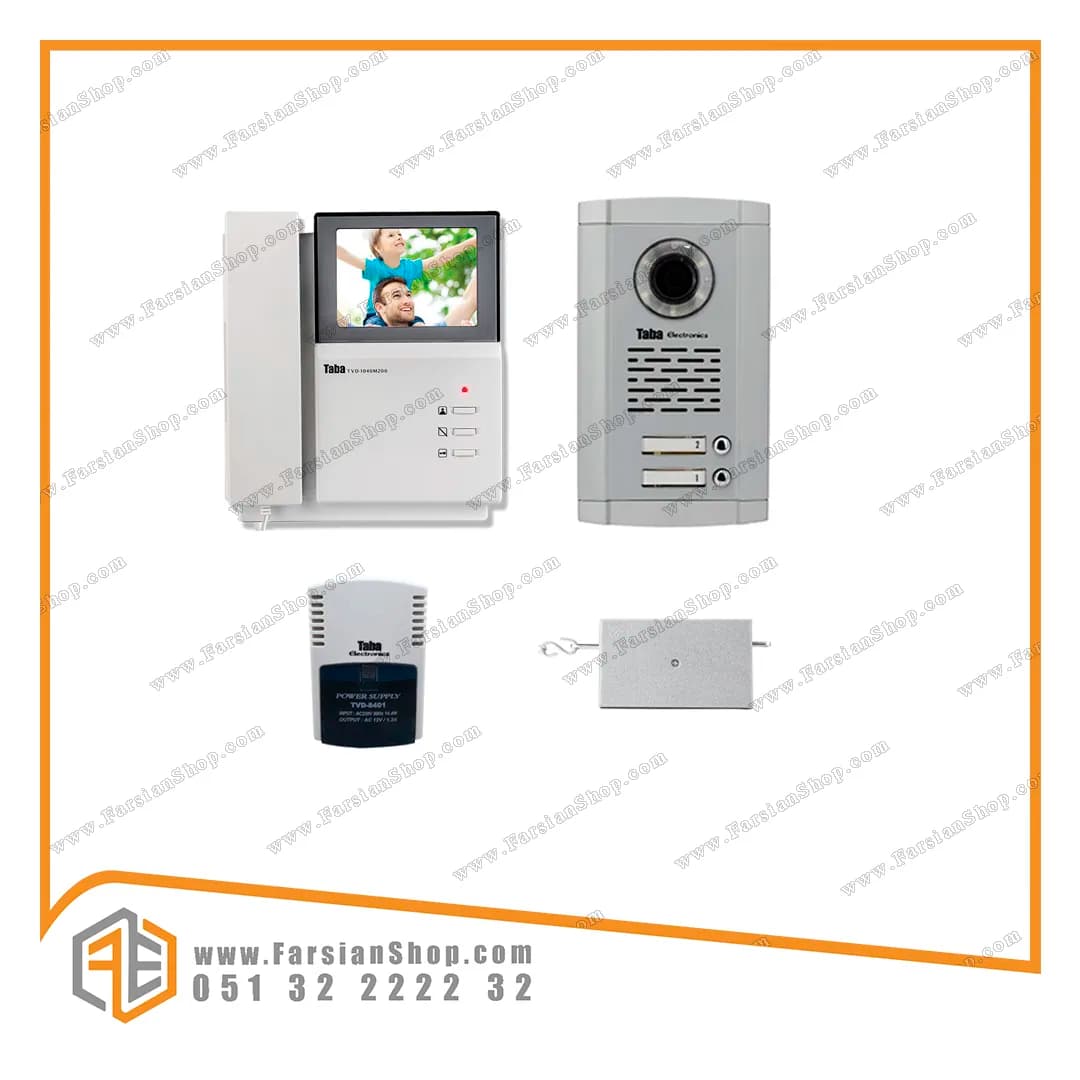 پکیج کامل آیفون تصویری تابا مدل 1040با پنل سهند 1860، 1 تا 10 واحدی