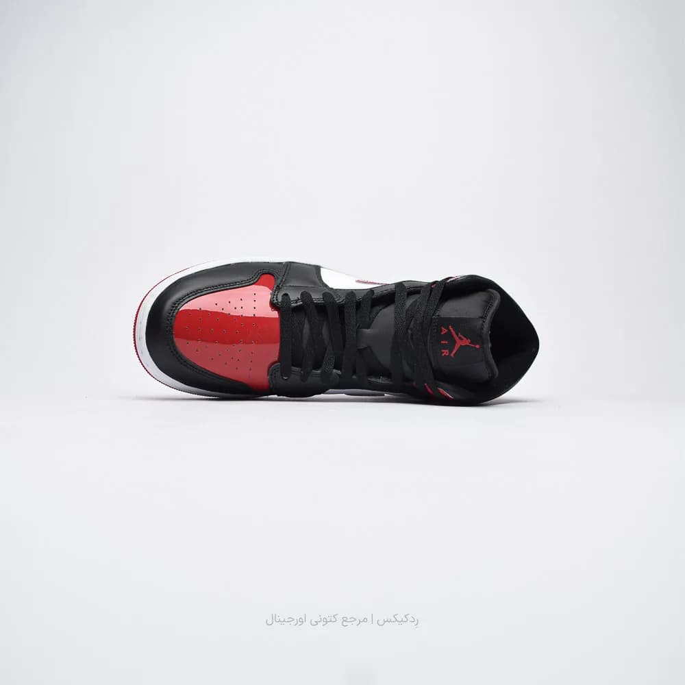 کتونی Nike مدل Air Jordan 1 Mid SE Patent Bred Toe – HV4091-006 — تصویر ۴