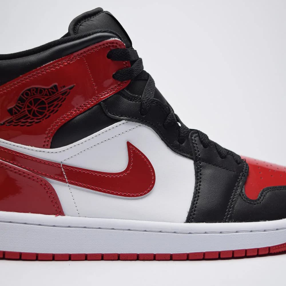 کتونی Nike مدل Air Jordan 1 Mid SE Patent Bred Toe – HV4091-006 — تصویر ۶