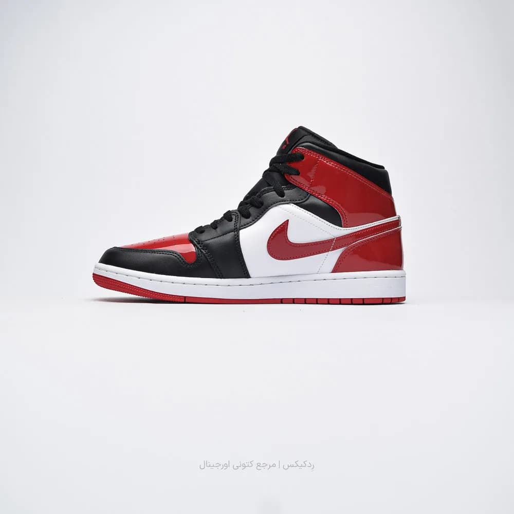 کتونی Nike مدل Air Jordan 1 Mid SE Patent Bred Toe – HV4091-006 — تصویر ۲