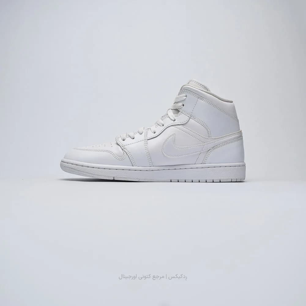 کتونی Nike مدل Air Jordan 1 Mid Triple White – 554724-136 — تصویر ۲