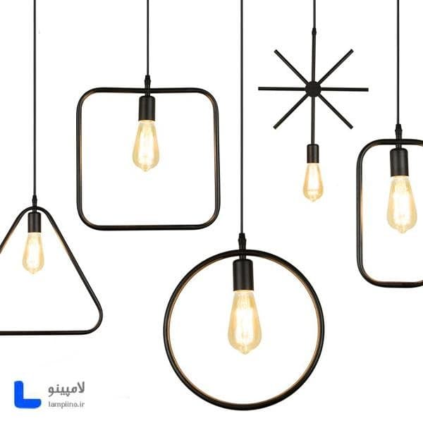 چراغ آویز مدرن اشکال هندسی مستطیل — تصویر ۲