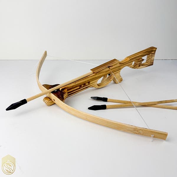 تفنگ تیرکمان چوبی زوبین همراه با سه عدد تیر sh637 — تصویر ۴