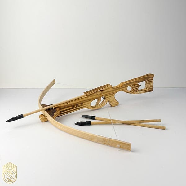تفنگ تیرکمان چوبی زوبین همراه با سه عدد تیر sh637 — تصویر ۵