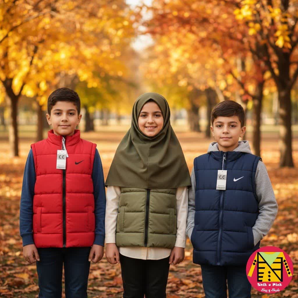 پافر ساده تک رنگ مارک نایک سایز بزرگ اسپرت (10 تا 15 سال)