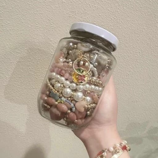 شانسی شیشه اکسسوری میستری جار پینترستی رویایی با متریال وارداتی خاص جذاب فانتزی کیوت کادو هدیه تولد با اشانتیون رایگان — تصویر ۴