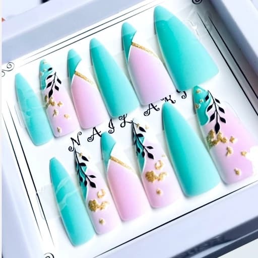 ناخن کره ای پینترستی فانتزی کیوت مخملی برجسته سه بعدی بادومی طرح خاص و وارداتی همراه چسب دوبر — تصویر ۵