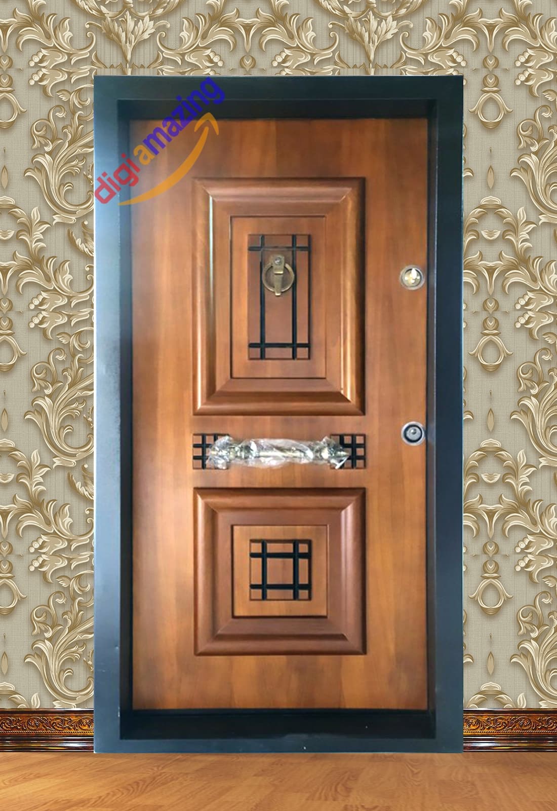 درب ضد سرقت روکش راش مدل آبنوس