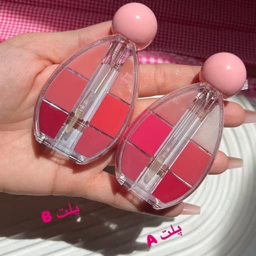 لاک لب برق لب شیشه ای کریستالی خیس پاپیونی پالت 6 رنگ بالم لب خیس کره ای خوشبو نرم کننده و آبرسان لبها — تصویر ۵