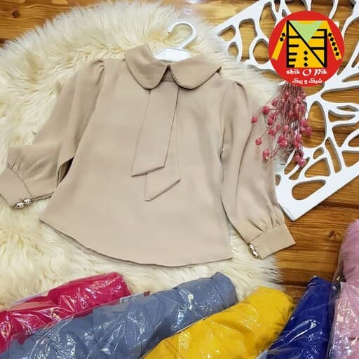 شومیز تک مجلسی الیزه یقه کرواتی ب ب دخترانه (سایز 40 و 45)
