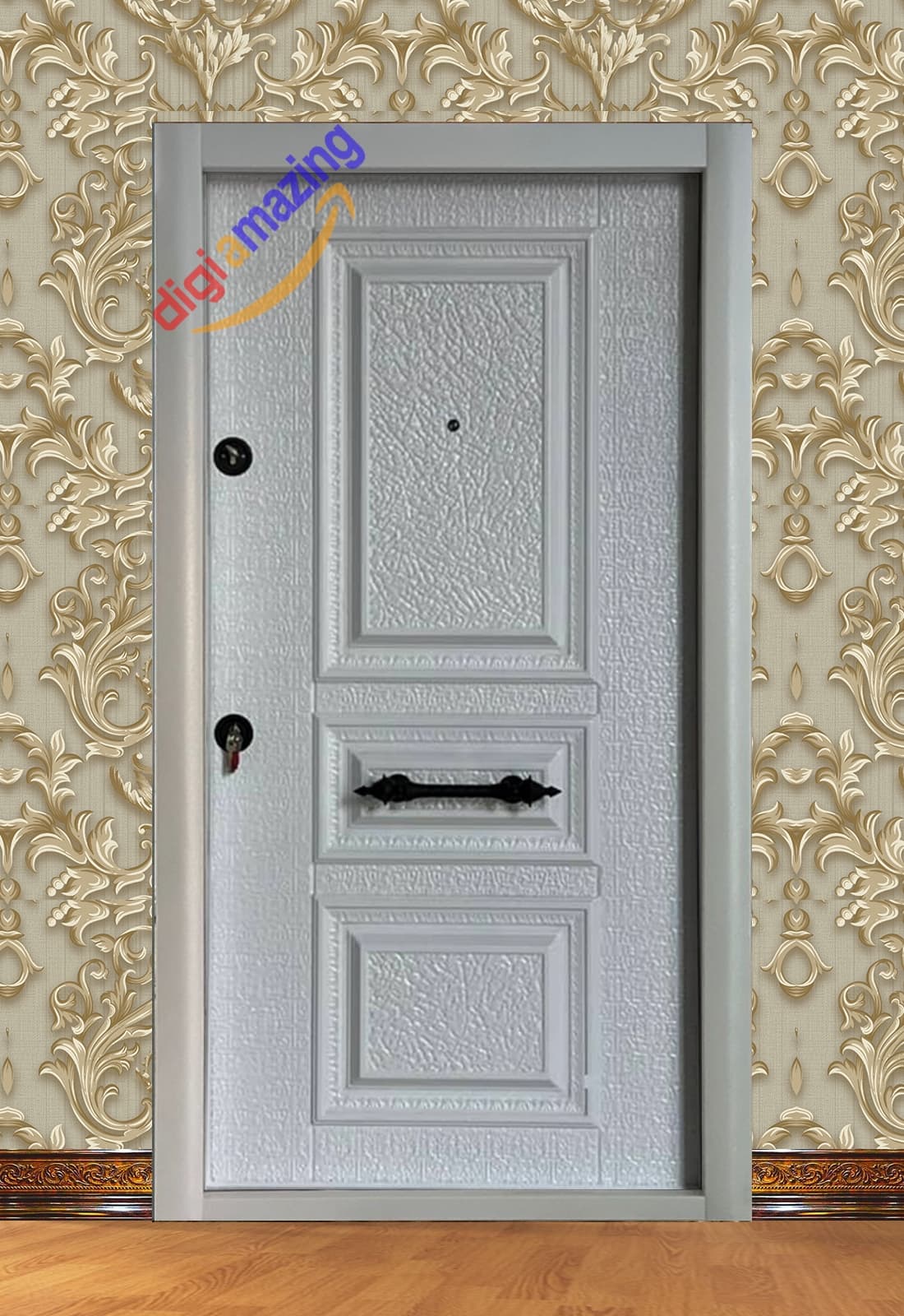 درب ضد سرقت روکش فلز مدل سه قاب لوکس