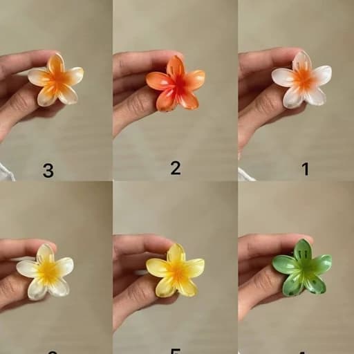 مینی کیلیپس پلومریا 2 عددی یک سانتی فانتزی کیوت پینترستی پرنسسی اکسسوری دخترانه گیره مو زنانه گل باربی استایل تابستانه — تصویر ۲