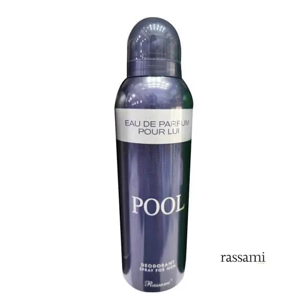 اسپری خوشبو کننده مردانه Rassami رایحه POOL حجم 200میلی لیتر
