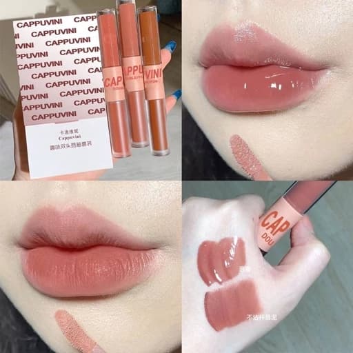 رژ لب مایع کرمی مات مخملی رژلب خیس کره ای لیپگلاس اوجینال دارای دو سر کیوت فانتزی پینترستی کیوت فانتزی