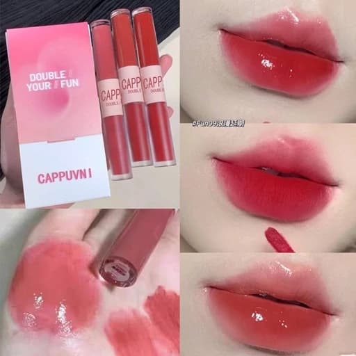 رژ لب مایع کرمی مات مخملی رژلب خیس کره ای لیپگلاس اوجینال دارای دو سر کیوت فانتزی پینترستی کیوت فانتزی — تصویر ۲