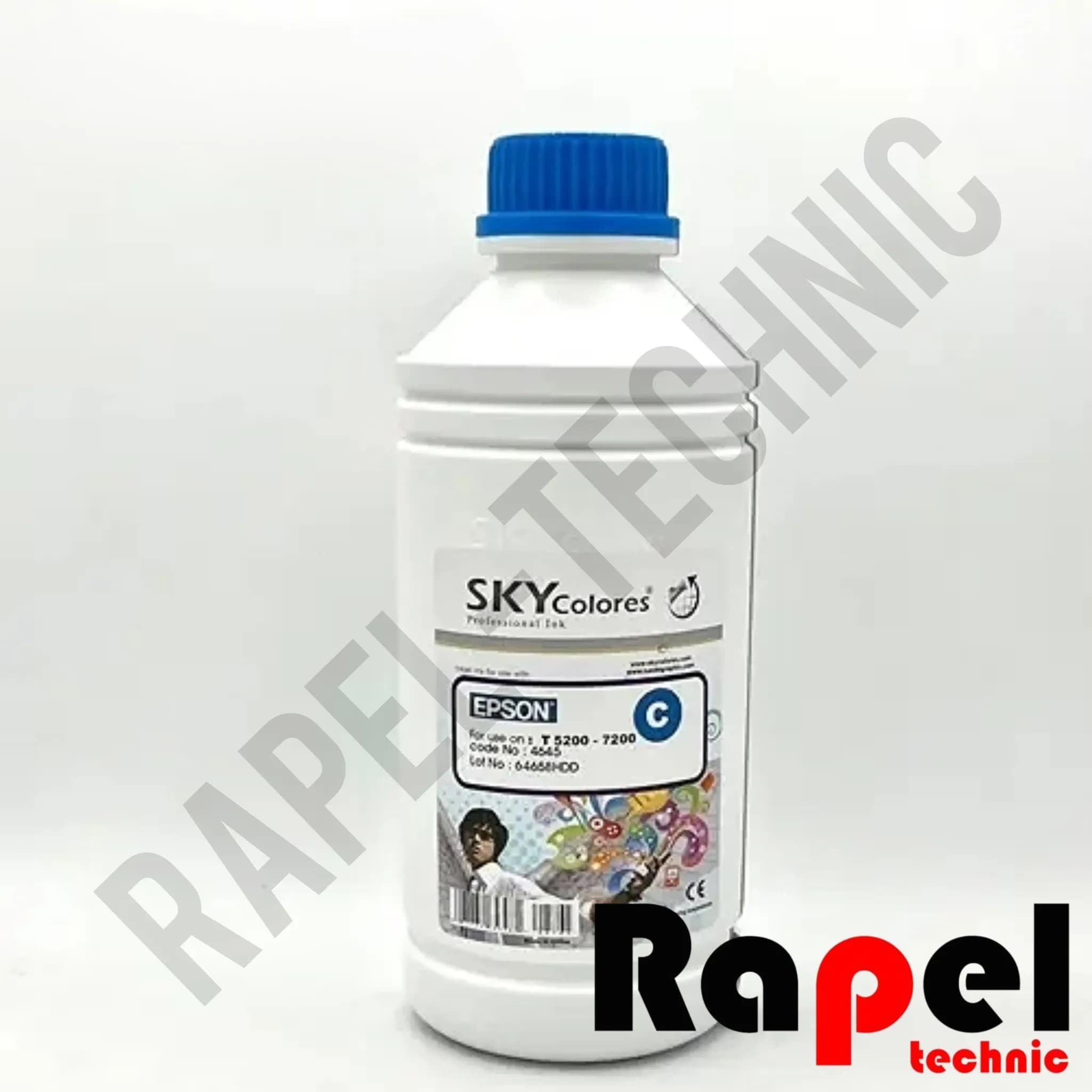 جوهر پلاتر اپسون 7200 آبی (یک لیتری) اسکای | مناسب پلاترهای 5 رنگ اپسون 7200-5200 (CYAN)
