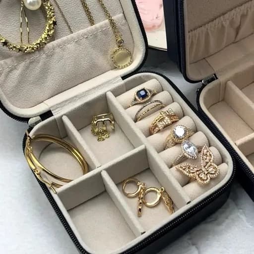 کیف نظم دهنده جعبه جواهرات مینی مسافرتی کیوت فانتزی کاربردی نظم دهنده بدلیجات و طلا — تصویر ۲