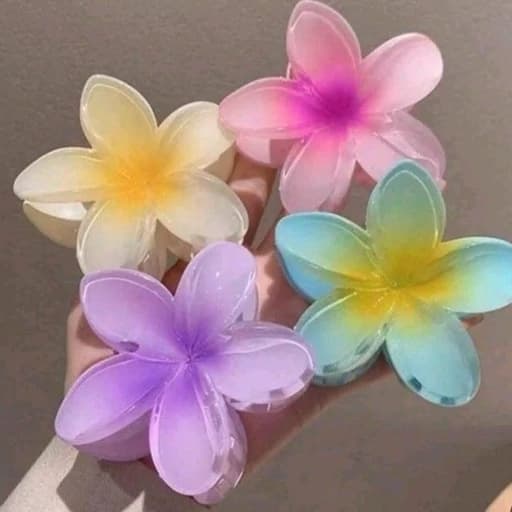 کیلیپس پلومریا گل فوق العاده شیک و لاکچری فانتزی دخترانه مجلسی گیره مو و کش مو کیوت اکسسوری گوگولی کیوت پینترستی — تصویر ۴