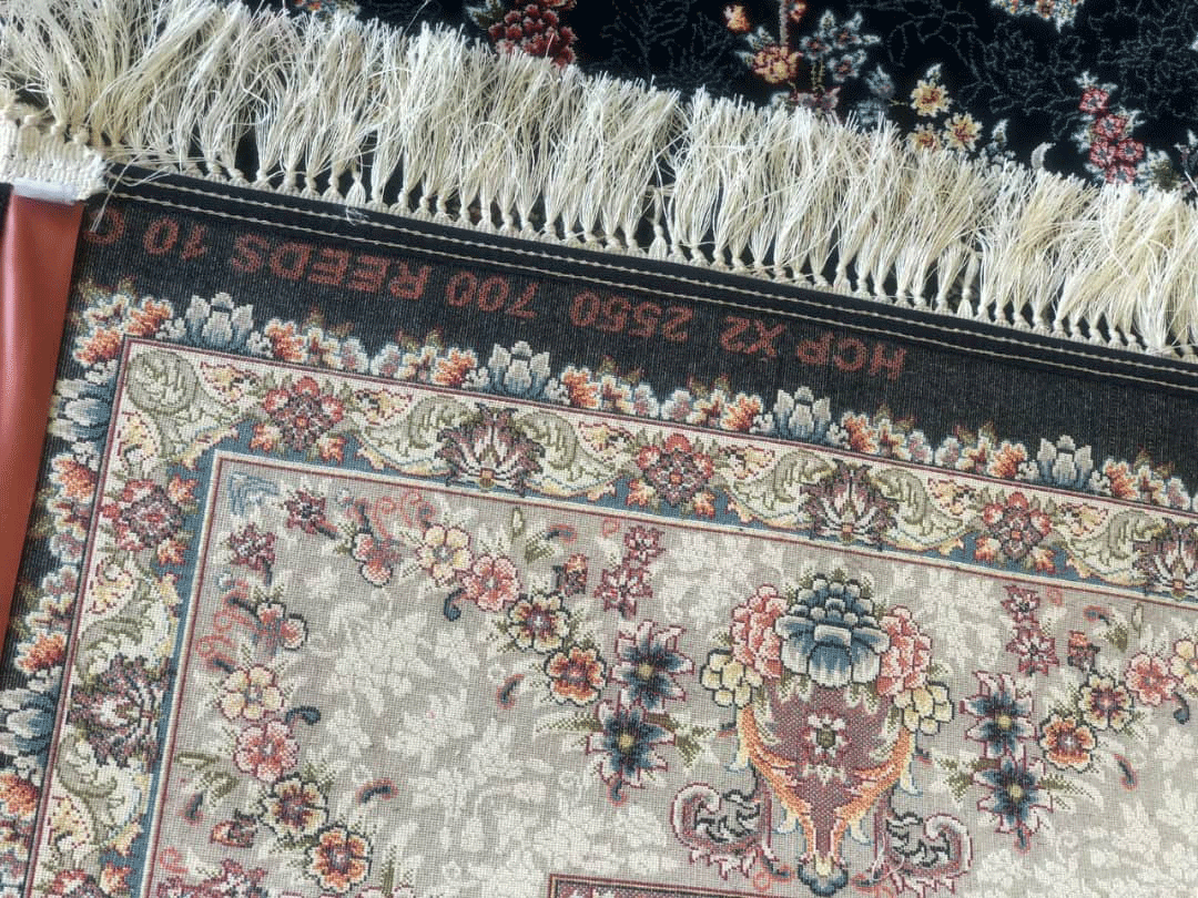 فرش کاشان افشان فروزان ۷۰۰ شانه سرمه ای — تصویر ۲
