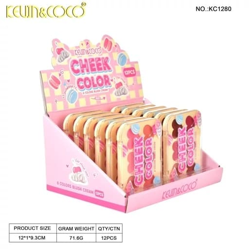 پالت رژ ماکارون سایه چشم رژگونه قلبی پینترستی فوق العاده نرم و روان و پر مواد پیگمنت عالی کیوت فانتزی — تصویر ۵