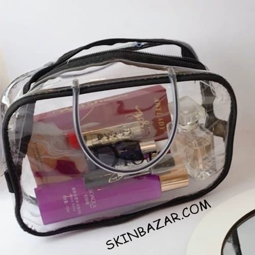 کیف بگ آرایشی دوروهو واشبگ بزرگ ترند پینترستی دخترانه کیوت فانتزی طرح پرفروش کیف شفاف طلقی آرایشی ضد آب — تصویر ۲