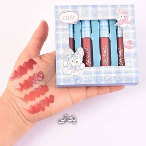 پک رژ لب مایع 24 ساعته خرگوشی 4 تکه جذاب مخملی کلاسیک بوی عالی رنگدهی بینظیر — تصویر ۷