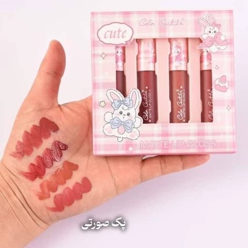 پک رژ لب مایع 24 ساعته خرگوشی 4 تکه جذاب مخملی کلاسیک بوی عالی رنگدهی بینظیر — تصویر ۸