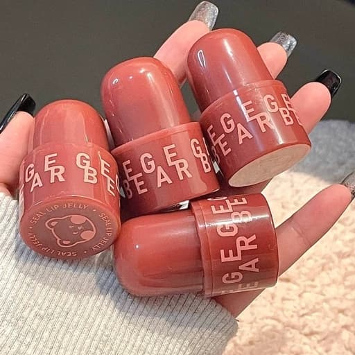 رژ ژله ای خیس کره ای اورجینال بلوطی تدی خرسی آبرسال لب نرم کننده لبها بالم لب بلوط فانتزی کیوت پینترستی گوگولی — تصویر ۲