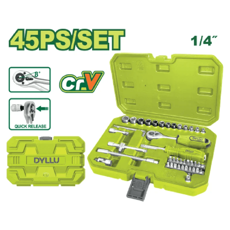 ست 45 عددی بکس 1/4 اینچ دایلو مدل DTST4D45 — تصویر ۴