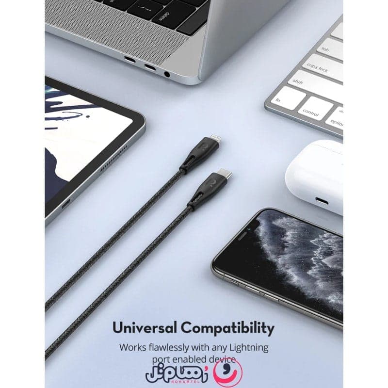 کابل تبدیل Type-C به لایتنینگ راوپاور مدل RAVPower RP-CB1018 طول 2 متر — تصویر ۵