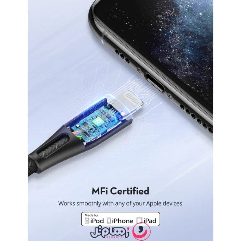 کابل تبدیل Type-C به لایتنینگ راوپاور مدل RAVPower RP-CB1018 طول 2 متر — تصویر ۷