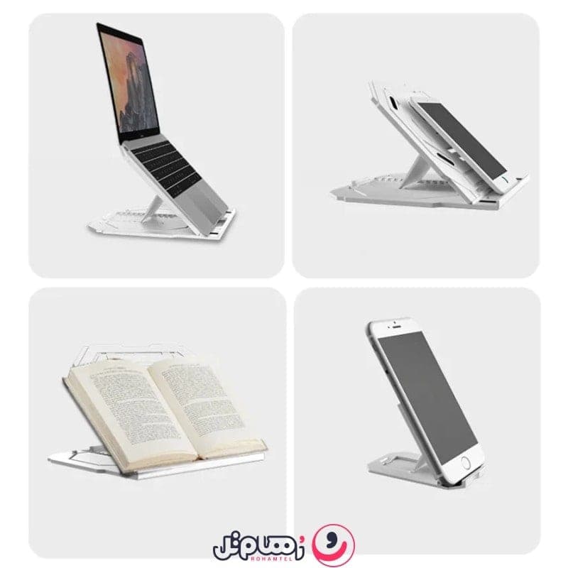 پایه خنک‌کننده لپ‌تاپ مدل CoolCold T3 به همراه هولدر موبایل — تصویر ۴