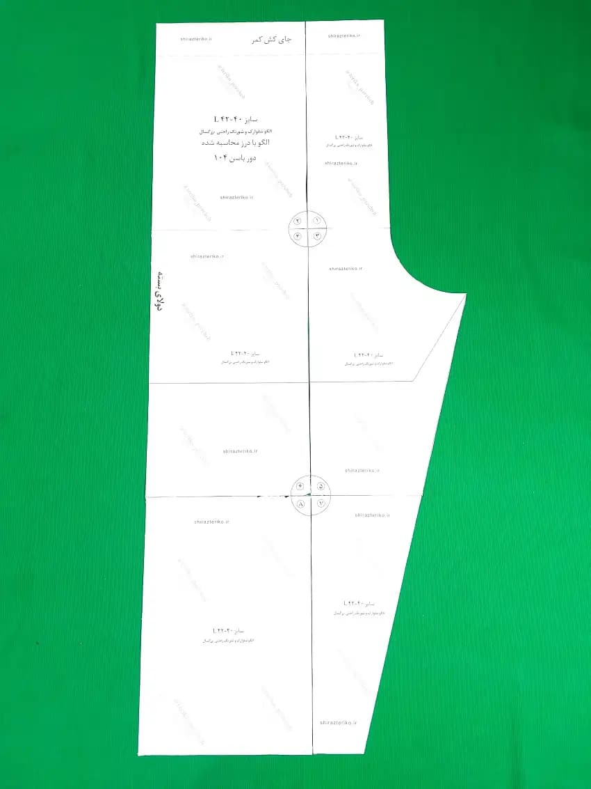 الگو خیاطی شلوارک خانگی بزرگسال — تصویر ۳