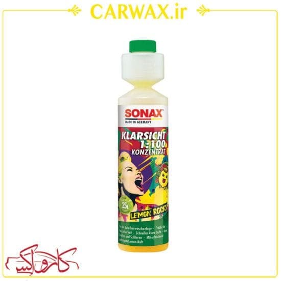 شیشه شوی مخزنی 250 میلی لیتری لیمو سوناکس Sonax Klarsicht 1:100 Konzentrat Lemon Rocks 250ml