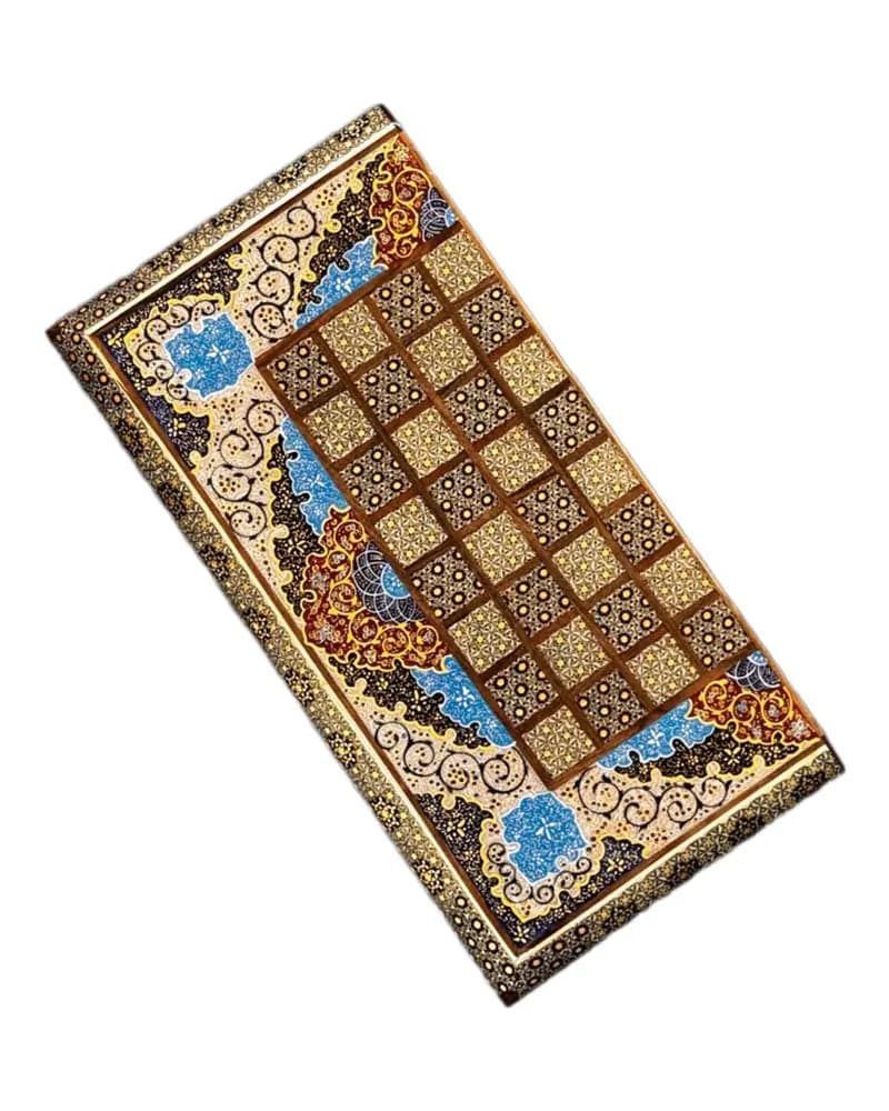تخته نرد خاتم کاری سبک تمام تذهیب کد 10001 — تصویر ۳