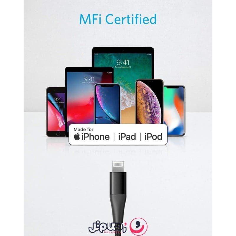 کابل تبدیل Type-C به لایتنینگ انکر مدل Anker PowerLine+ II A8652 طول 0.9 متر — تصویر ۶