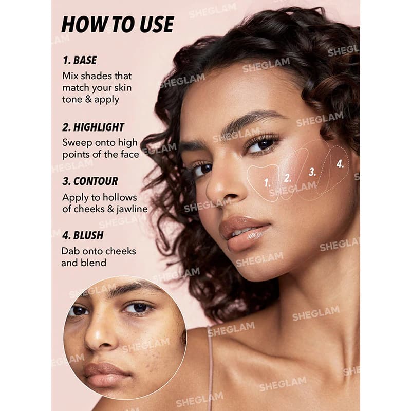 پالت رنگدانه 12 رنگ چند منظوره شیگلم Sheglam مدل All About رنگ Mocha Sculp — تصویر ۲