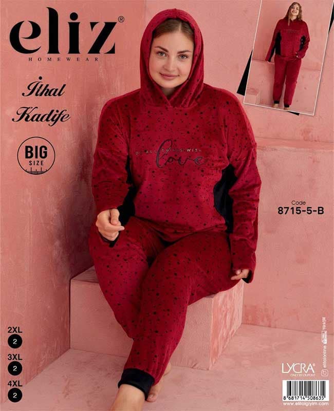 هودی و شلوار سایز بزرگ زنانه الیز کد8715-5-B — تصویر ۴
