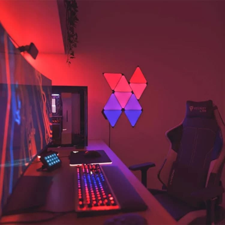 پنل روشنایی هوشمند 9 قطعه Nanoleaf Shapes Limited Edition Ultra Black Triangles Smarter Kit — تصویر ۴