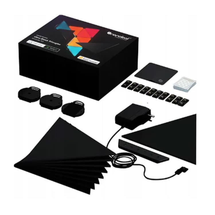 پنل روشنایی هوشمند 9 قطعه Nanoleaf Shapes Limited Edition Ultra Black Triangles Smarter Kit — تصویر ۳