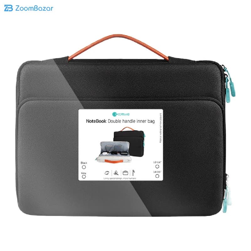 کیف لپ تاپ کوتتسی مدل NoteBooK Double handle inner bag 14015-S-BK مناسب برای لپ تاپ 12-14 اینچی – Open Box (چرم دسته پوست پوست شده و سری زیپ ندارد) — تصویر ۱۲
