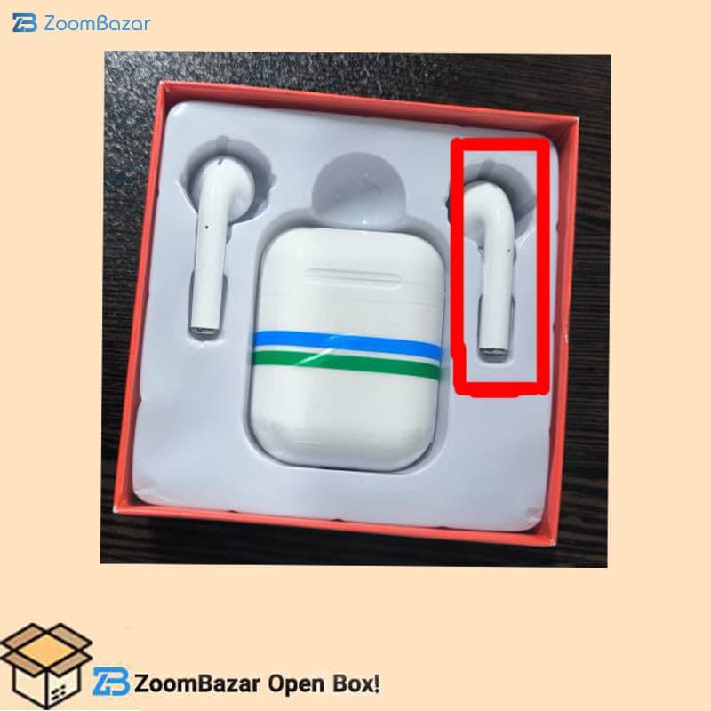 هندزفری بی‌سیم مدل i12 – TWS سفید – Open Box (گوش سمت راست کار نمیکند) — تصویر ۲