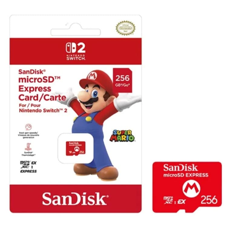 کارت حافظه SanDisk Super Mario microSD Express Card مخصوص نینتندو سوییچ 2 – 256GB