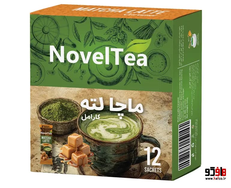 ماچا لته کارامل ناول تی بسته 12 عددی